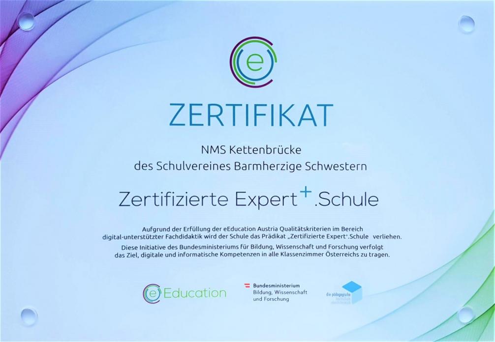 Zertifikat eEducation Expert-Plus - Schule
